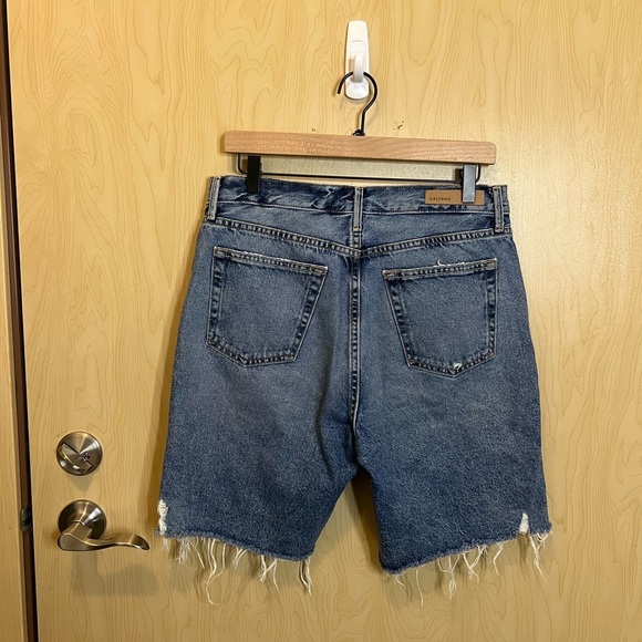 GRLFRND Marjan 90s High Rise Bermuda Distressed Denim Shorts - Picture 3 of 4